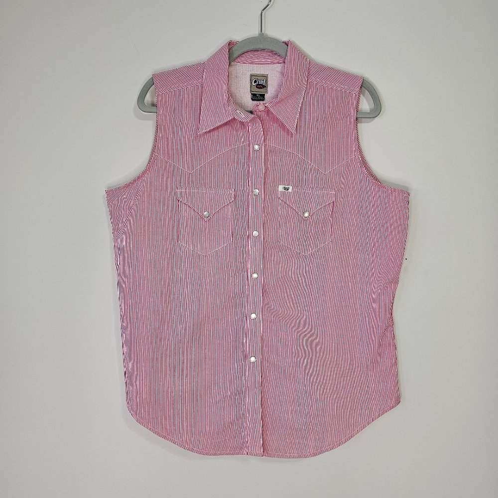 EUC Women's, XL, western, pearl snap, sleeveless shirt CRUEL GIRL
